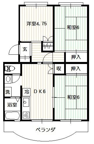 ハイネス入間ガーデニア1号棟の間取り