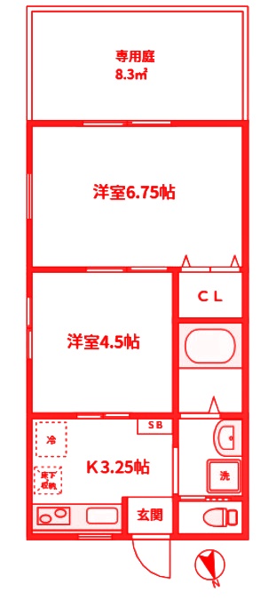 【ヒルズヴィラ逗子B棟の間取り】