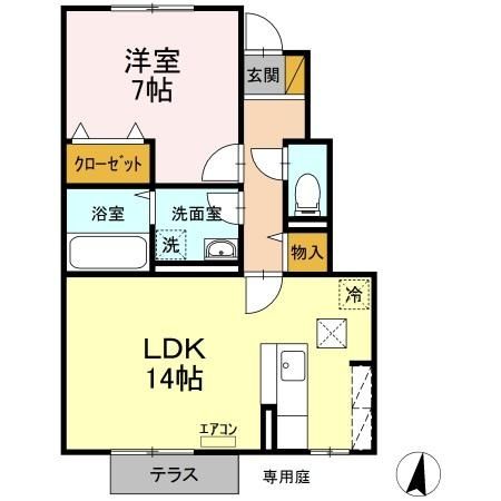 印西市木下南のアパートの間取り