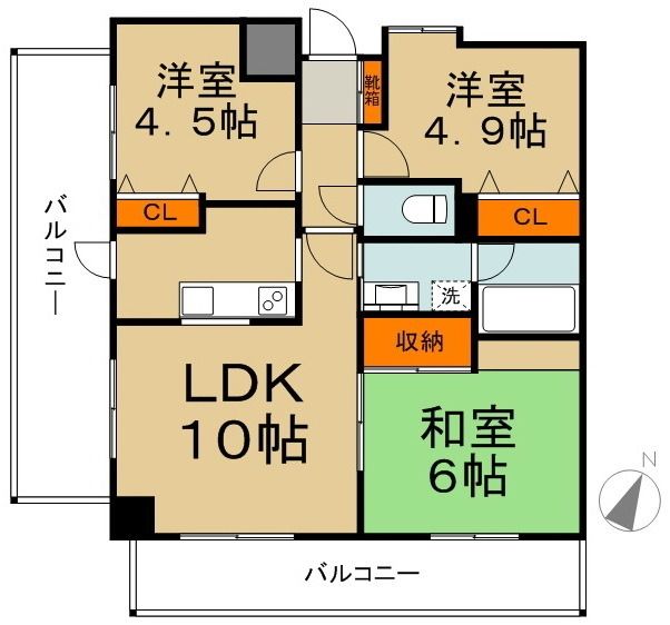 川崎市川崎区日進町のマンションの間取り