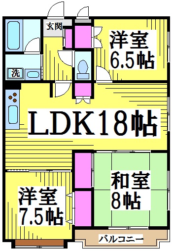 【府中市白糸台のマンションの間取り】