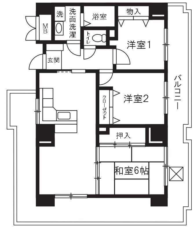 久里浜３丁目共同住宅の間取り