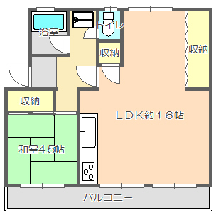 枚方市上野のマンションの間取り