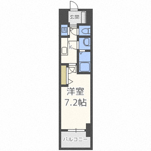 大阪市中央区東高麗橋のマンションの間取り