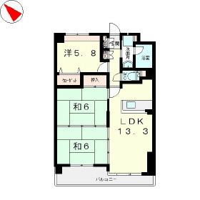 守山市梅田町のマンションの間取り