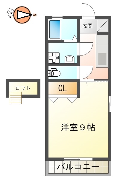 徳島市南二軒屋町のアパートの間取り