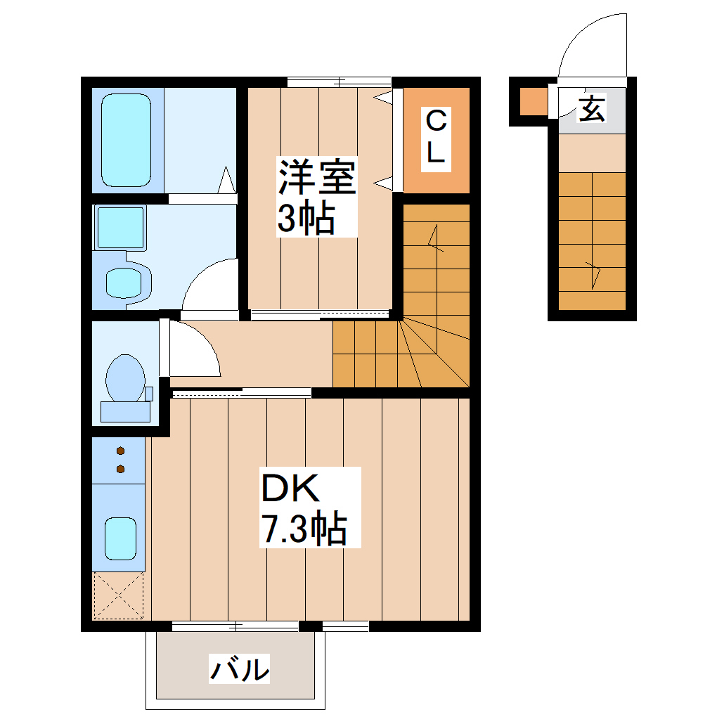 Escondite川内B棟の間取り