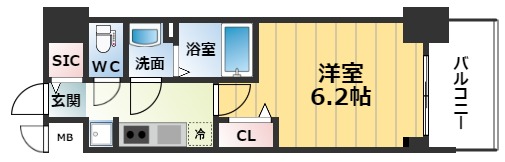 プレサンス堺筋本町ディスティニーの間取り