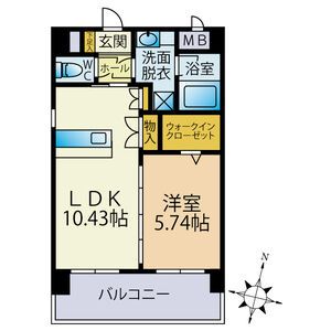 大野城市下大利のマンションの間取り