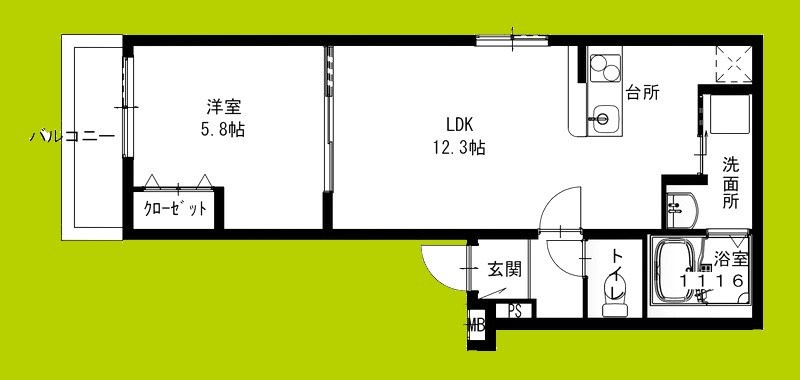 フジパレス堺三国ケ丘V番館の間取り