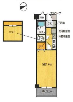 茨木市奈良町のマンションの間取り