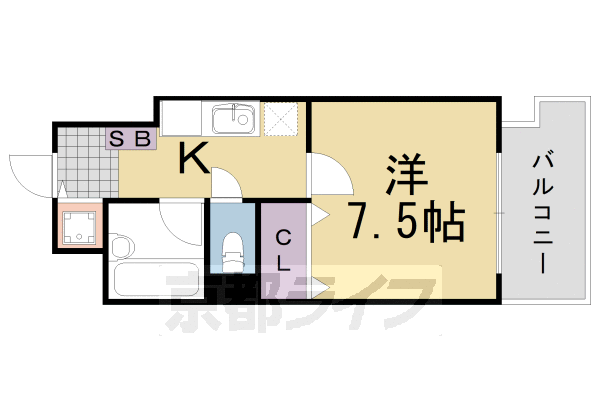 亀岡市追分町のマンションの間取り