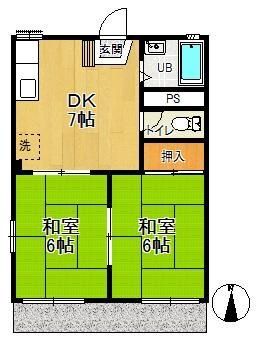 狭山市大字東三ツ木のアパートの間取り