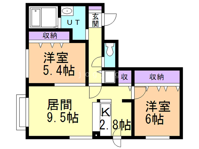 札幌市北区北十五条西のマンションの間取り