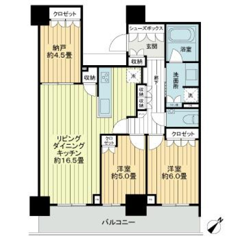 広島市中区千田町のマンションの間取り