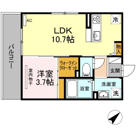 Ｄ-room心　A棟の間取り