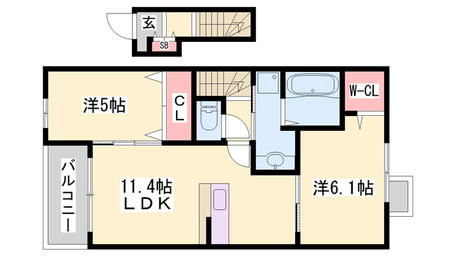 ＪＲ播但線 福崎駅 徒歩10分 2階建 築10年の間取り写真