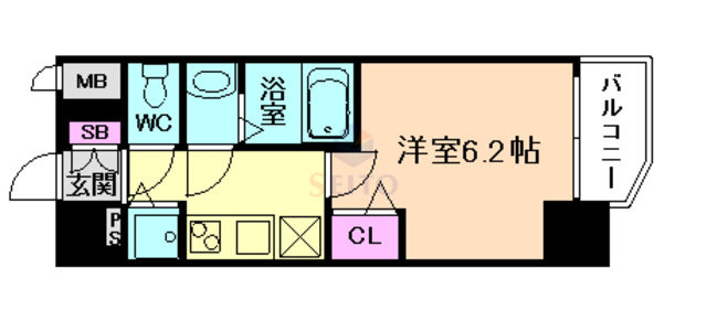 プレサンス大阪ゲートシティの間取り写真