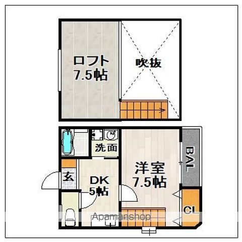 ＪＲ筑肥線 筑前前原駅 徒歩3分 2階建 築19年の間取り写真
