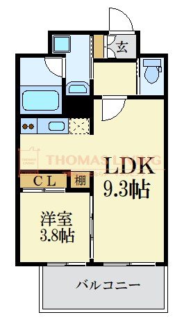 ＪＲ鹿児島本線 博多駅 徒歩10分 11階建 築13年の間取り写真