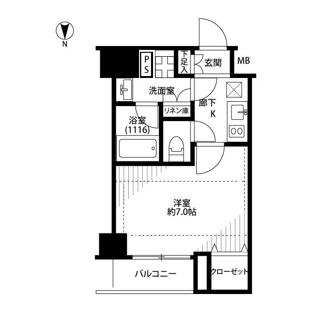 都営大江戸線 西新宿五丁目駅 徒歩7分 9階建 築14年の間取り写真