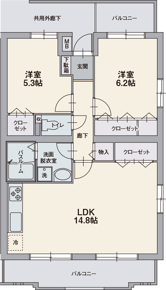 オーポン　ヒルズの間取り