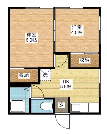 長崎市中新町のアパートの間取り