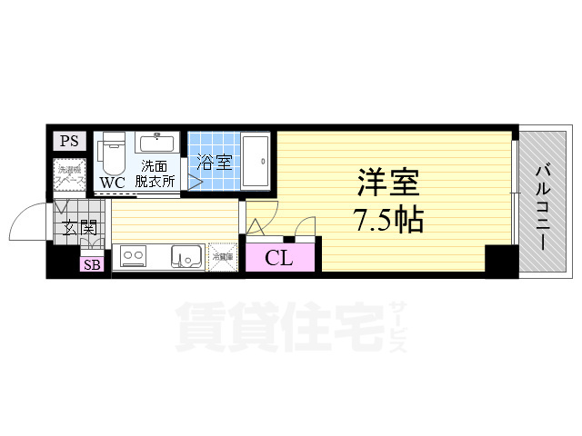 京都市南区唐橋川久保町のマンションの間取り