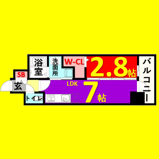 名古屋市中区新栄のマンションの間取り