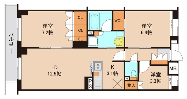 市川市本行徳のマンションの間取り