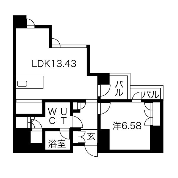 北海道札幌市中央区大通西２２（マンション）の賃貸物件の間取り