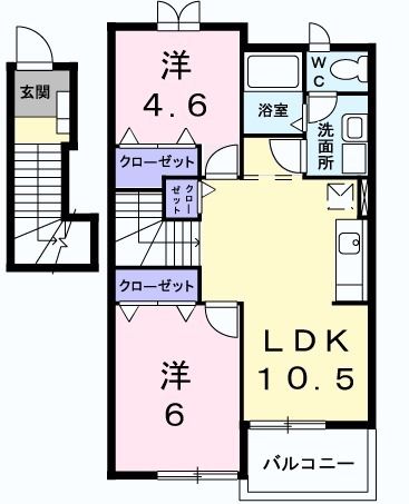 日立市折笠町のアパートの間取り