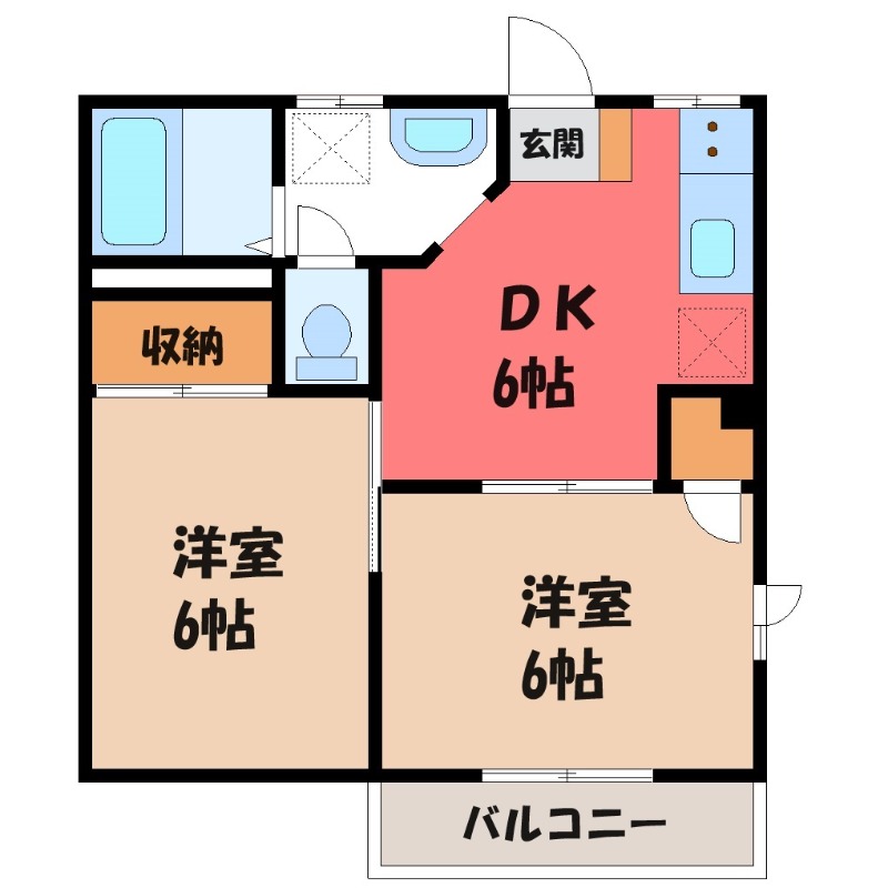 伊勢崎市寿町のアパートの間取り