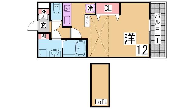 【神戸市兵庫区下祇園町のマンションの間取り】