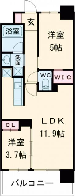 北九州市若松区童子丸のマンションの間取り