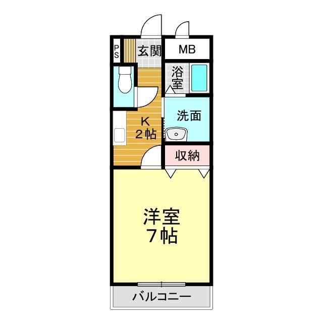 山口市小郡明治のアパートの間取り