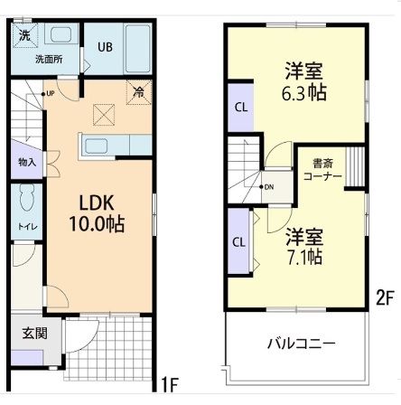 石岡市真家のアパートの間取り