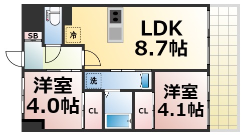 パラゴン勝山通りの間取り