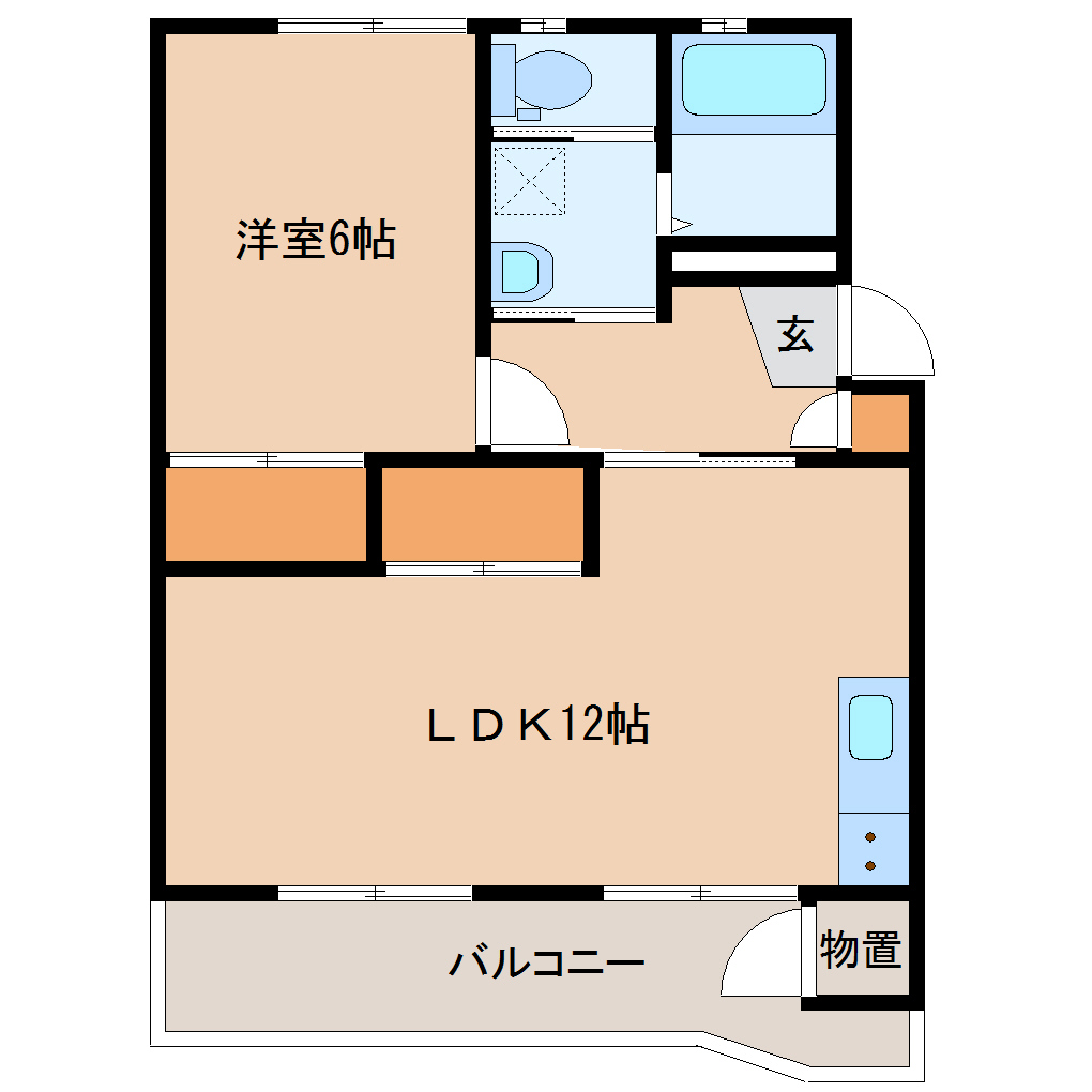 甲府市国母のマンションの間取り