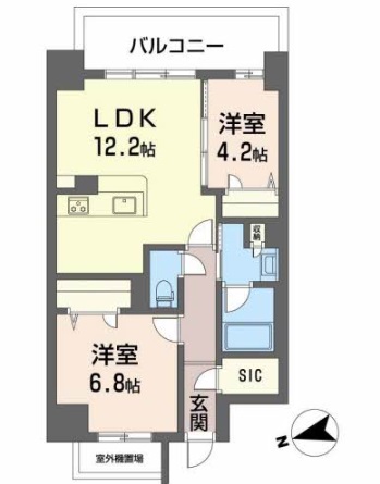 姫路市東延末のマンションの間取り