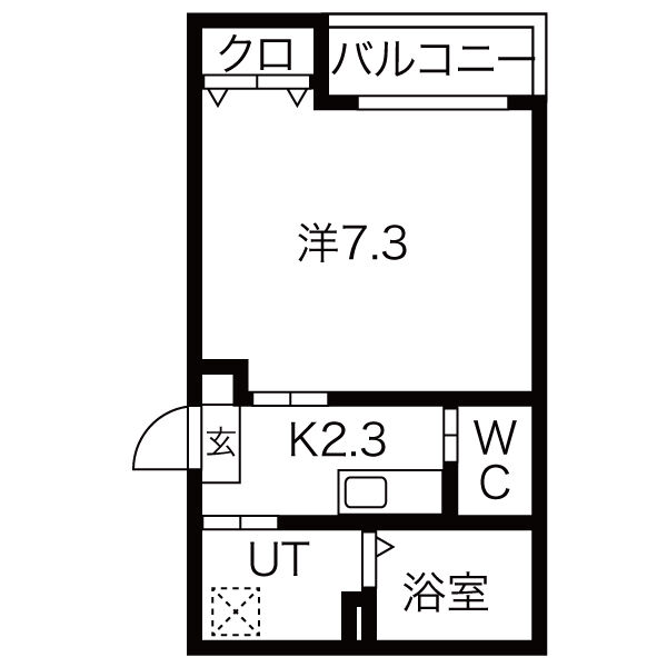 仙台市太白区向山のアパートの間取り