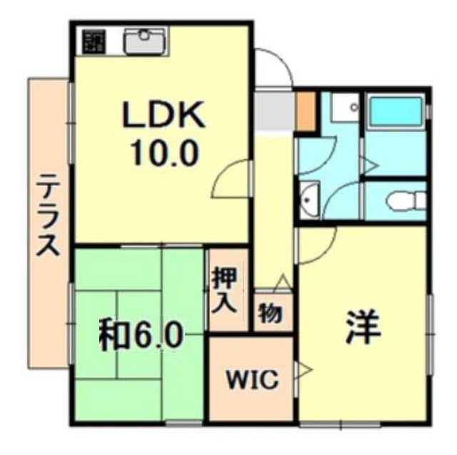 芦屋市西山町のアパートの間取り