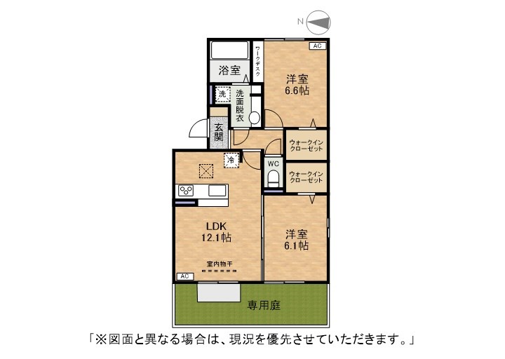 北九州市小倉北区下富野のアパートの間取り