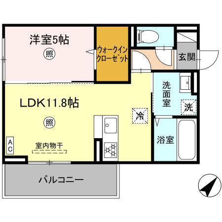 出水市中央町のアパートの間取り