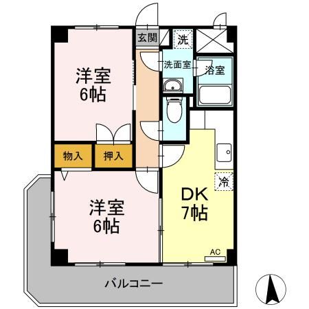 岩沼市中央のマンションの間取り