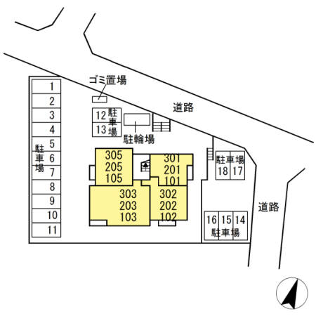 【Grand Winds Tsukuba VIIの駐車場】