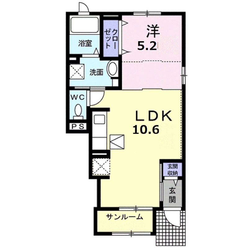 高砂市阿弥陀町阿弥陀のアパートの間取り