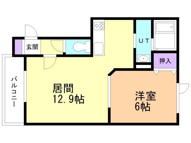 苫小牧市見山町のアパートの間取り