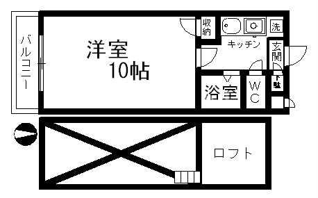 熊本市中央区本荘のアパートの間取り