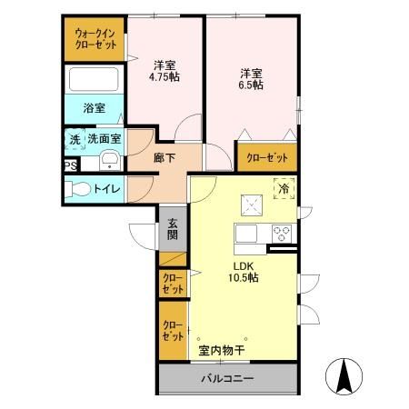 印西市西の原のアパートの間取り